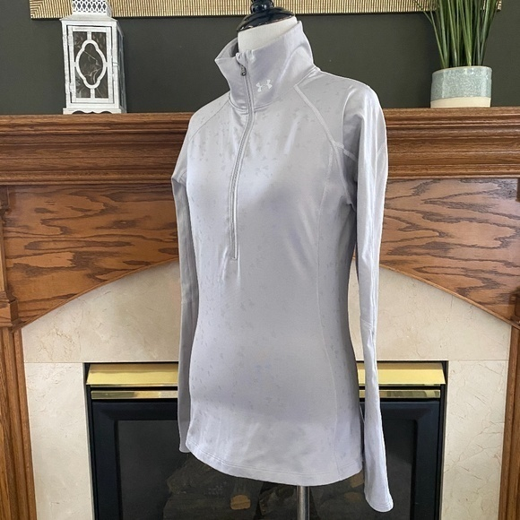 Under Armour Cold Gear Half‎ Zip Activewear Gray Pullover Sz. S - Picture 7 of 15